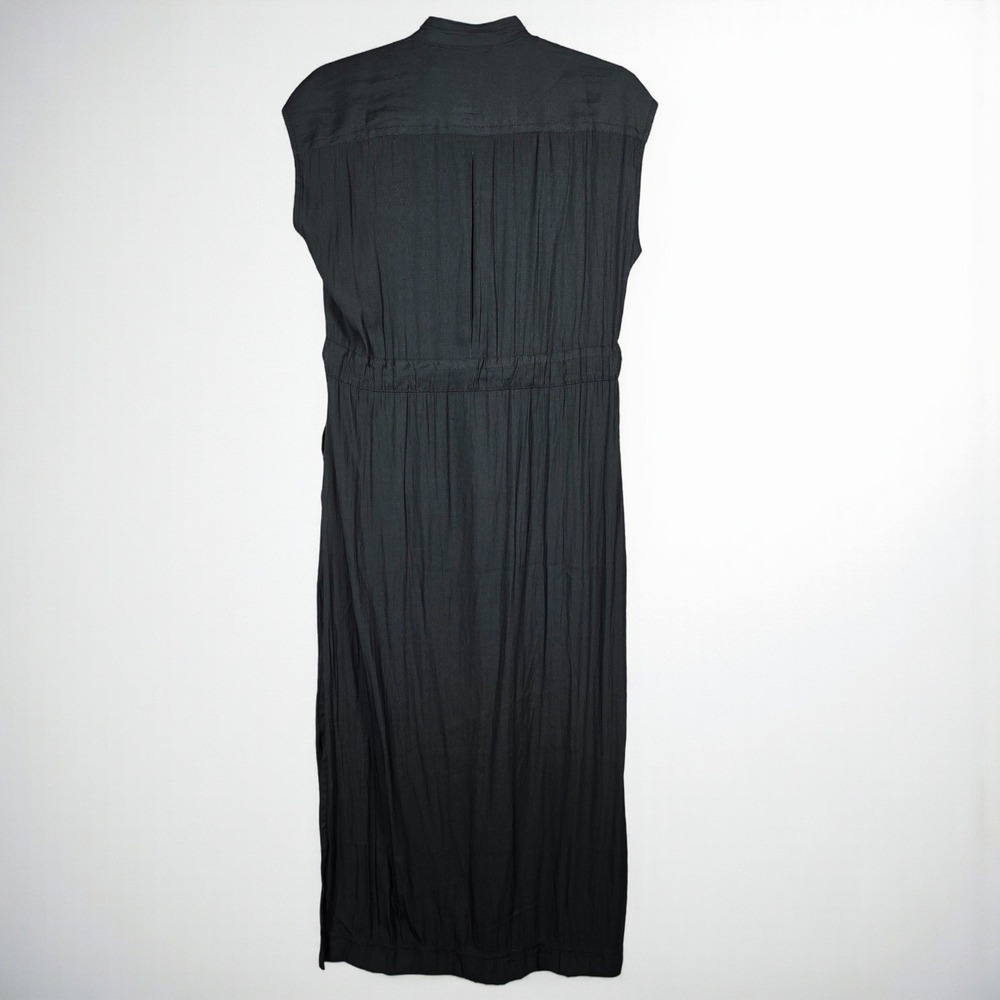 Banana Republic Petite XS Maxi Dress Black Sleeveless Button Front Career Casual - Picture 2 of 13